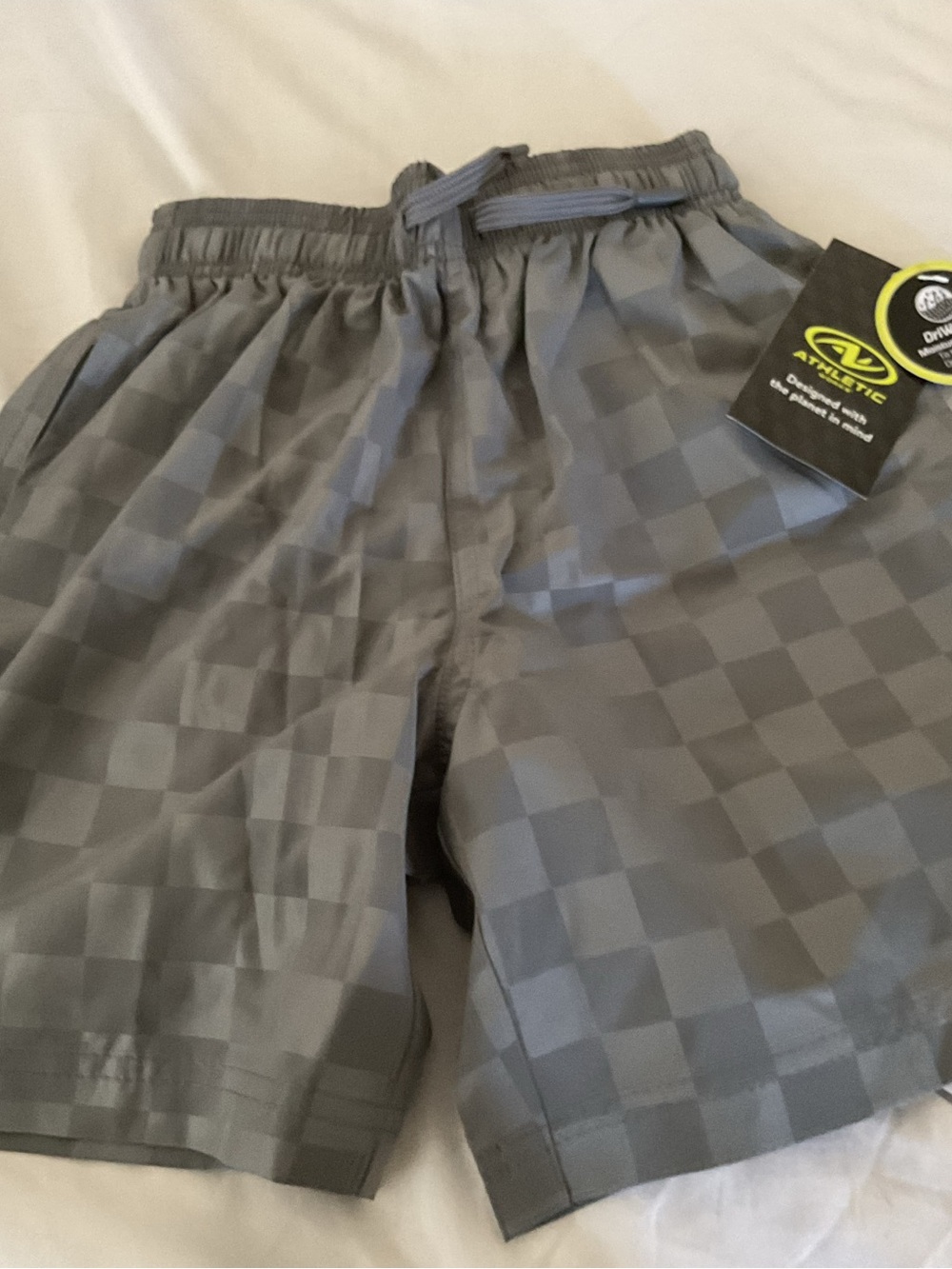 Athletic Works Boy’s Gray Checkerboard Athletic Shorts